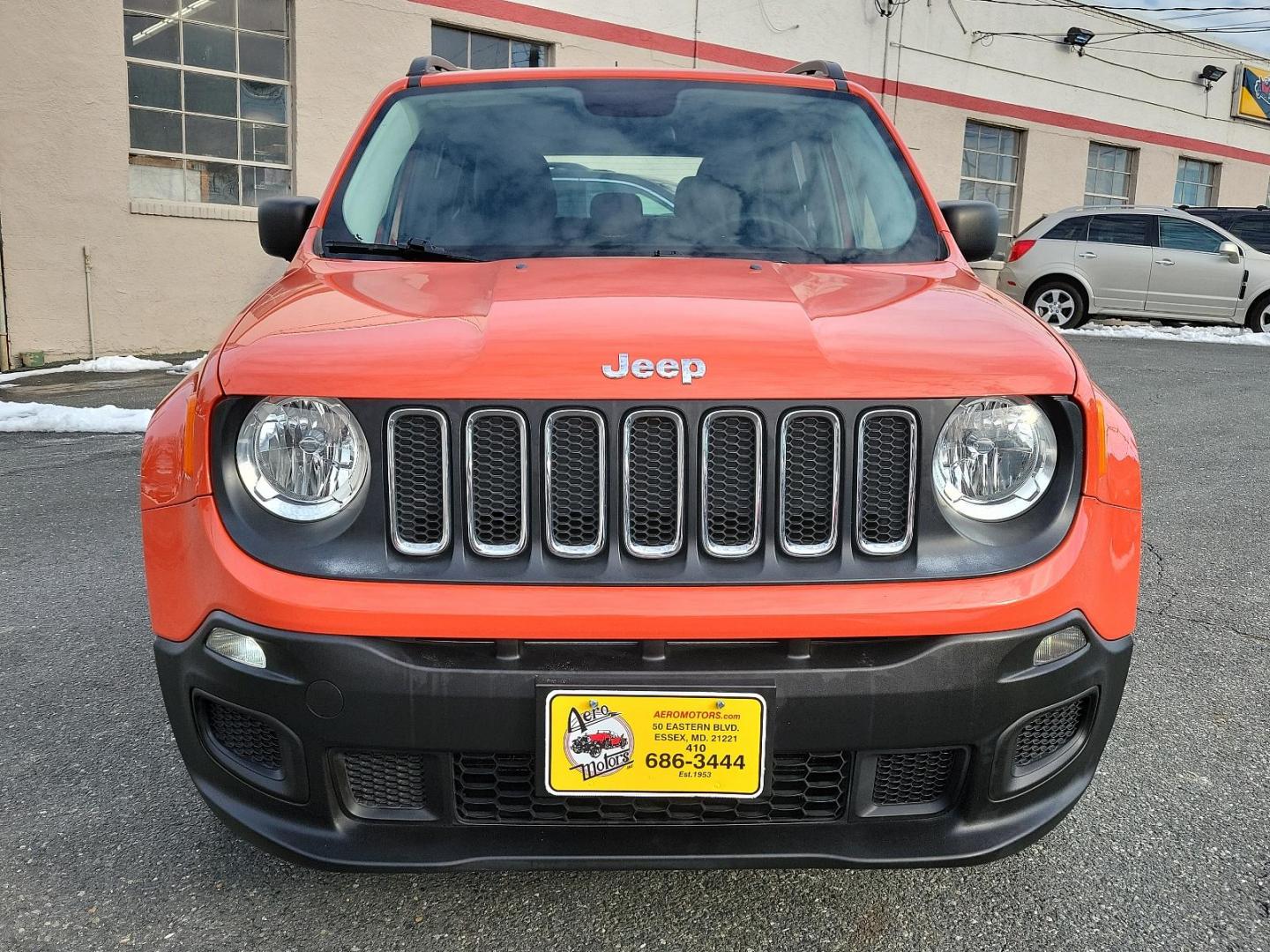 2016 Omaha Orange - PKP /Black - A7X9 Jeep Renegade Sport (ZACCJBAT1GP) with an ENGINE: 2.4L I4 MULTIAIR engine, located at 50 Eastern Blvd., Essex, MD, 21221, (410) 686-3444, 39.304367, -76.484947 - Introducing the 2016 Jeep Renegade Sport 4WD 4dr Sport, a striking silhouette presenting a pure embodiment of the adventurous spirit inherent to the Jeep Brand. Exuding strength and confidence, its Omaha Orange - PKP exterior immediately demands attention with its distinctive rugged appeal. This m - Photo#1