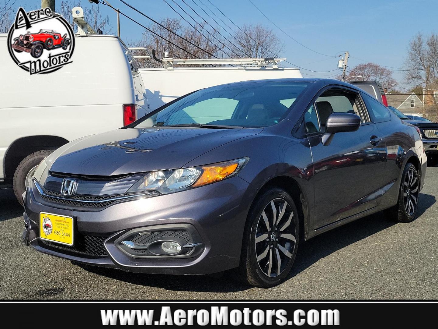 2015 Modern Steel Metallic - GX /Gray - GR Honda Civic Coupe EX-L (2HGFG3B05FH) with an Engine: 1.8L I-4 SOHC 16-Valve i-VTEC engine, located at 50 Eastern Blvd., Essex, MD, 21221, (410) 686-3444, 39.304367, -76.484947 - Experience superior performance and stylish comfort with the 2015 Honda Civic Coupe EX-L. Dressed elegantly in a modern steel metallic GX exterior, this coupe boasts a slick design that never goes unnoticed. Its inviting interior is swathed in refined gray tones, presenting a harmonious blend of sty - Photo#0