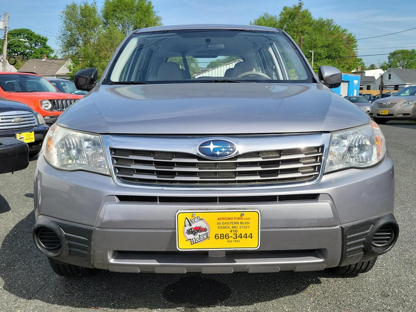 2010 Steel Silver Metallic - SSM /Aurora Platinum - APC Subaru Forester 2.5X (JF2SH6AC5AH) with an 2.5L SOHC SMPI 16-valve 4-cyl boxer engine engine, located at 50 Eastern Blvd., Essex, MD, 21221, (410) 686-3444, 39.304367, -76.484947 - Experience the impeccable blend of comfort, style, and performance in this 2010 Subaru Forester 2.5X. Encased in a striking Steel Silver Metallic exterior paired with an elegant Aurora Platinum interior, this SUV is a statement of sophistication. An ideal choice for the discerning driver, the 2.5l S - Photo#1