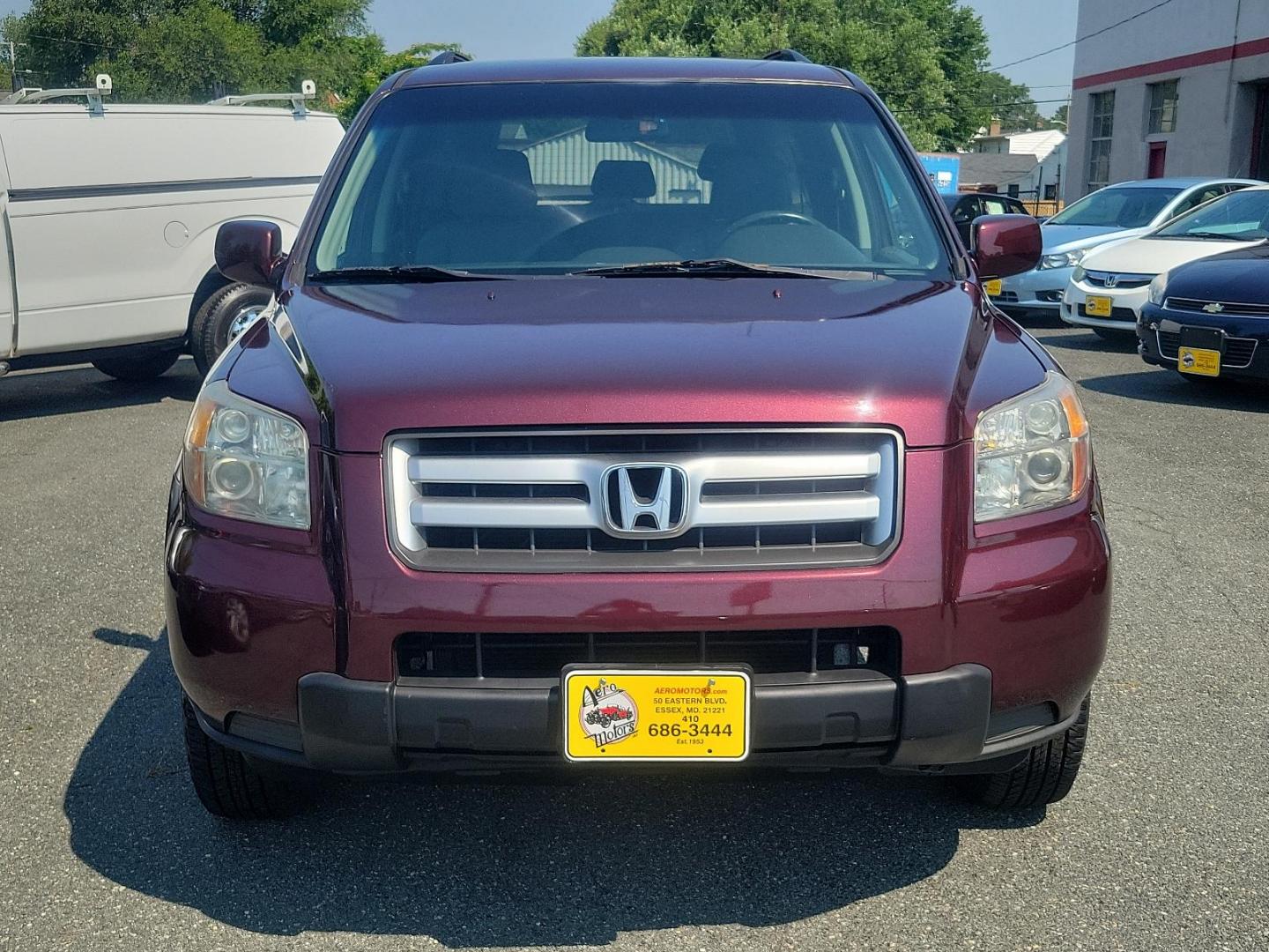 2008 Dark Cherry Pearl - RE /Gray - GR Honda Pilot VP (5FNYF182X8B) with an 3.5L SOHC MPFI 24-valve VTEC V6 engine engine, located at 50 Eastern Blvd., Essex, MD, 21221, (410) 686-3444, 39.304367, -76.484947 - Experience a superior ride with this gorgeous 2008 Honda Pilot VP, donned in a striking maroon exterior. This legendary SUV, equipped with a robust 3.5l SOHC MPFI 24-valve VTEC V6 engine, ensures a smooth yet spirited performance that Honda is renowned for. This 4WD marvel is designed for those who - Photo#1