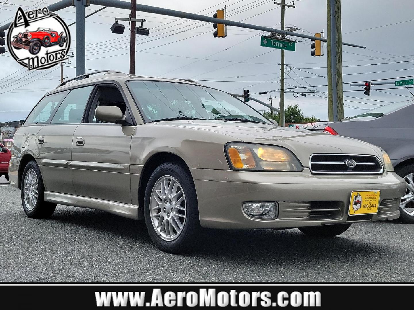 2002 Titanium Pearl - /Dark Gray - Subaru Legacy Wagon GT (4S3BH645527) with an 2.5L SOHC SMPI 16-valve 4-cyl horizontally opposed boxer engine engine, located at 50 Eastern Blvd., Essex, MD, 21221, (410) 686-3444, 39.304367, -76.484947 - Discover the joy of driving in this impressively maintained 2002 Subaru Legacy Wagon GT. Bathed in a sophisticated champagne exterior, this 5-door automatic vehicle boasts both style and durability. At its heart is a powerful 2.5L SOHC SMPI 16-valve 4-cylinder horizontally opposed boxer engine that - Photo#0