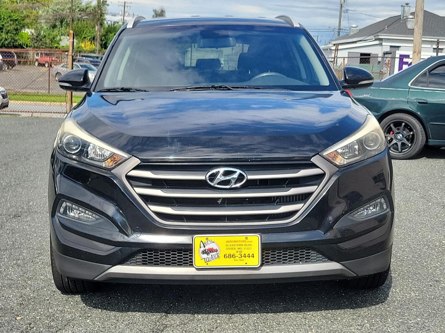 2016 Ash Black - TCM /Black - TRY Hyundai Tucson Sport (KM8J33A27GU) with an Engine: 1.6L GDI Turbo 4-Cylinder engine, located at 50 Eastern Blvd., Essex, MD, 21221, (410) 686-3444, 39.304367, -76.484947 - Experience the perfect blend of performance, comfort, and style with this carefully maintained 2016 Hyundai Tucson Sport FWD 4dr sport. Adorned in a timeless Ash Black exterior, this car stands out with its sleek, modern design. Inside, you're greeted with a matching black interior that exudes an au - Photo#1