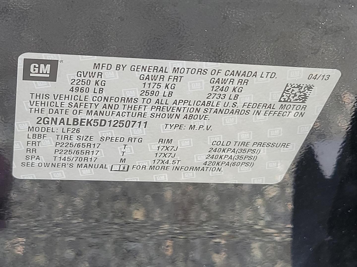 2013 Black - GBA /Light Titanium/Jet Black - AFI Chevrolet Equinox LS (2GNALBEK5D1) with an ENGINE, 2.4L DOHC 4-CYLINDER SIDI (SPARK IGNITION DIRECT INJECTION) engine, located at 50 Eastern Blvd., Essex, MD, 21221, (410) 686-3444, 39.304367, -76.484947 - Discover the perfect blend of style and efficiency with this stunning 2013 Chevrolet Equinox LS FWD 4dr LS. Dressed in an eye-catching black exterior which perfectly accents the luxurious light titanium/jet black interior, this beauty is sure to make heads turn. Under the hood, you'll find a powerfu - Photo#21