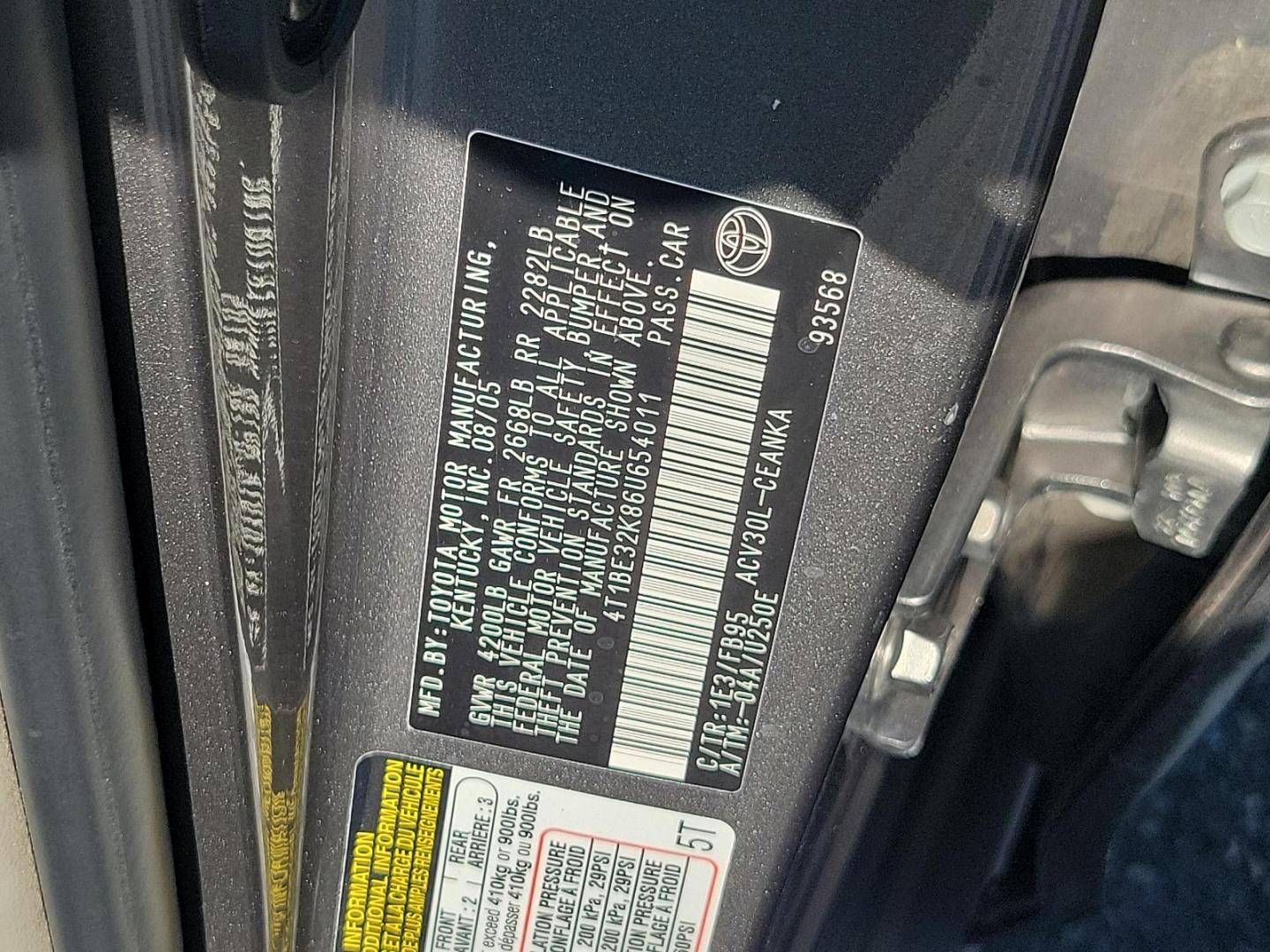 2006 Phantom Gray Pearl - 1E3 /Stone - 95 Toyota Camry LE (4T1BE32K86U) with an 2.4L DOHC SEFI 16-valve 4-cyl engine w/VVT-i engine, located at 50 Eastern Blvd., Essex, MD, 21221, (410) 686-3444, 39.304367, -76.484947 - Experience the perfect blend of efficiency and reliability with this 2006 Toyota Camry LE. Cloaked in a sleek Phantom Gray Pearl exterior, this sedan offers a spacious interior dressed in Stone - 95 hues, exuding style and comfort simultaneously. Under the hood, a hardy 2.4L DOHC SEFI 16-valve 4-Cyl - Photo#20